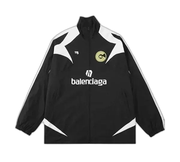 Balenciaga Soccer Zip Up Windbreaker Black