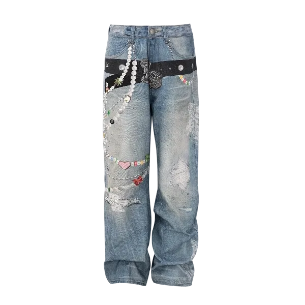 Small Town Kid Trompe Loeil Denim Pants 3